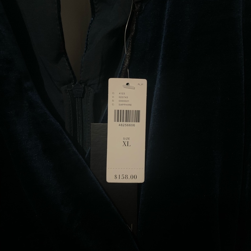 Anthropologie Velvet blue jumpsuit